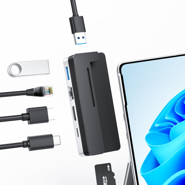 BYEASY Surface Pro 9 Hub - 6-in-1 USB-C & Ethernet Dock Adapter