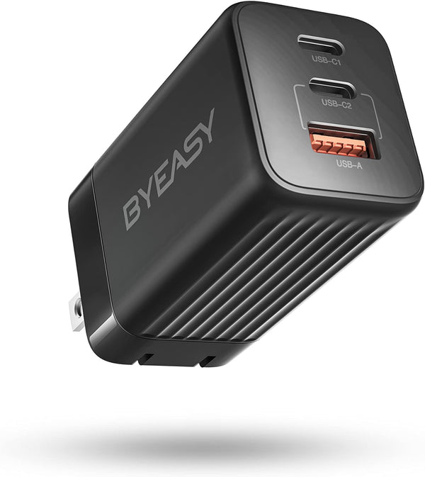 BYEASY GaNPower 65W USB-C Charger - 3-Port Fast Charging Hub