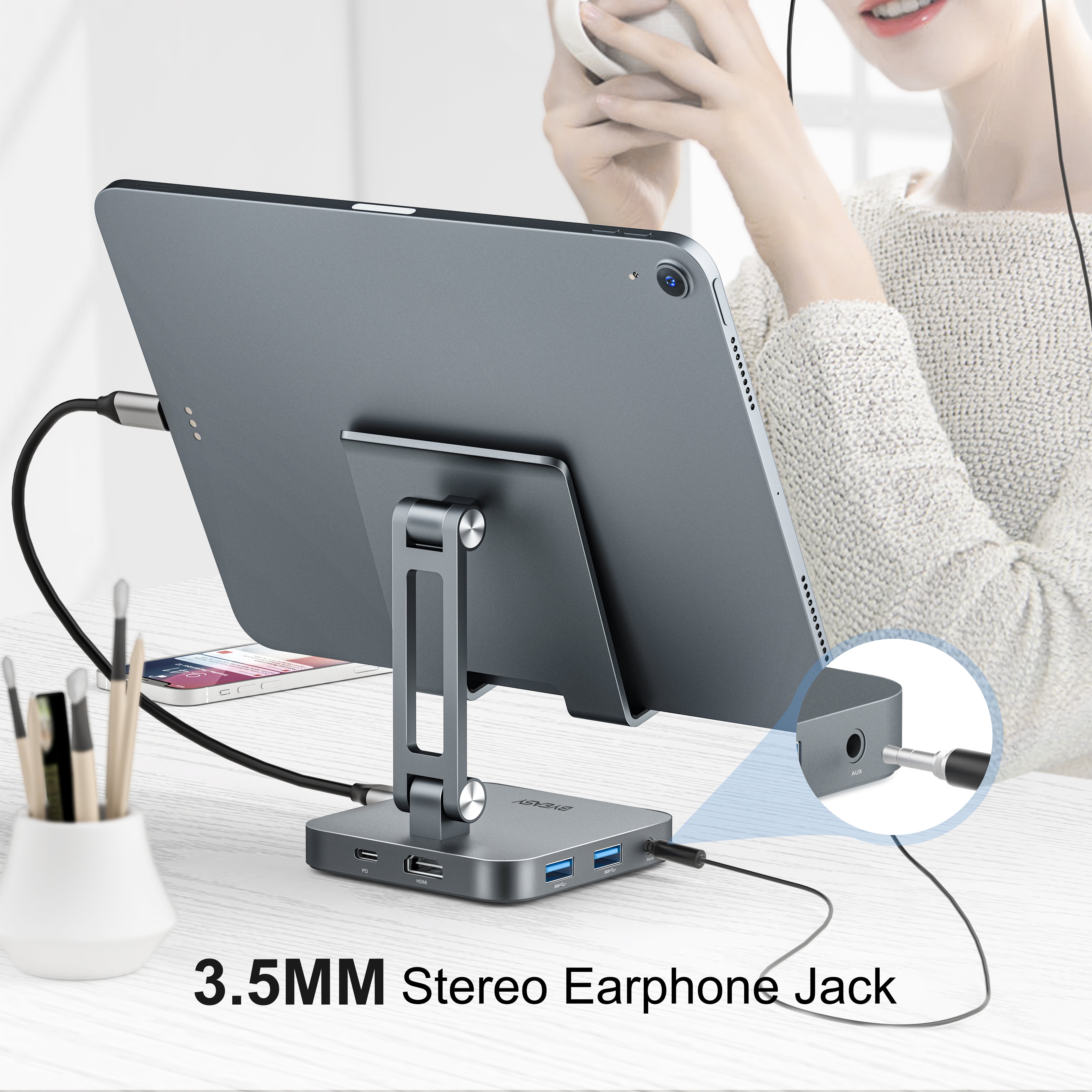 BYEASY 7-in-1 USB-C Hub with 4K HDMI, PD Charging & High