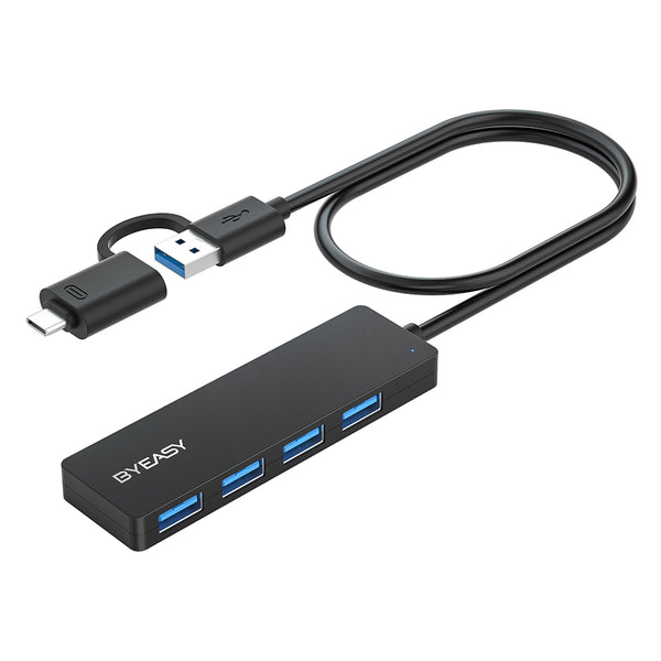 BYEASY 4-in-1 USB 3.0 High-Speed Hub for Multiple Devices
